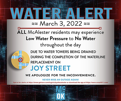 Water Outage Alert 3-3-22 citywide website